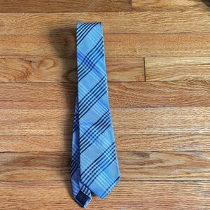 Banana Republic Navy and Light Blue Checkered Tie